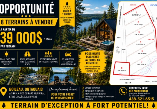 Terrain à vendre - 895 chemin Maskinongé, Boileau, J0V 1N0
